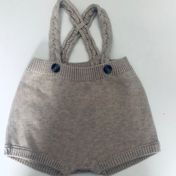 NEW Baby Cat & Jacket Knit Sweater 12M Romper Oatmeal Neutral Cottage Core - Picture 2 of 5